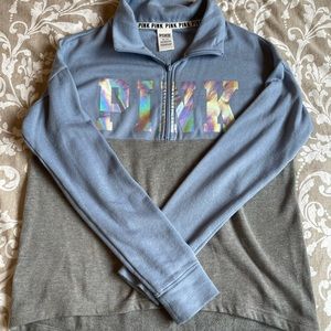 PINK Quarterzip Colourblock Sweater